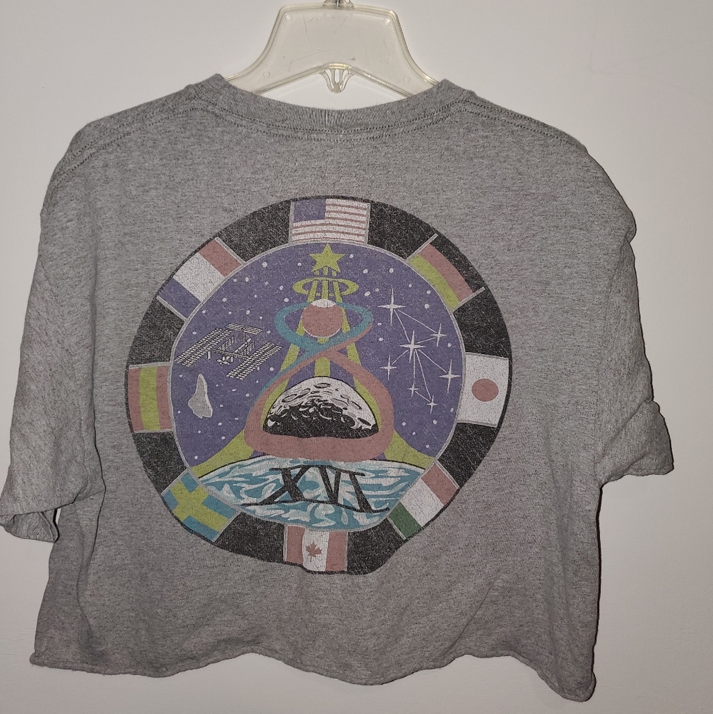 Womens NASA crop top with space back print